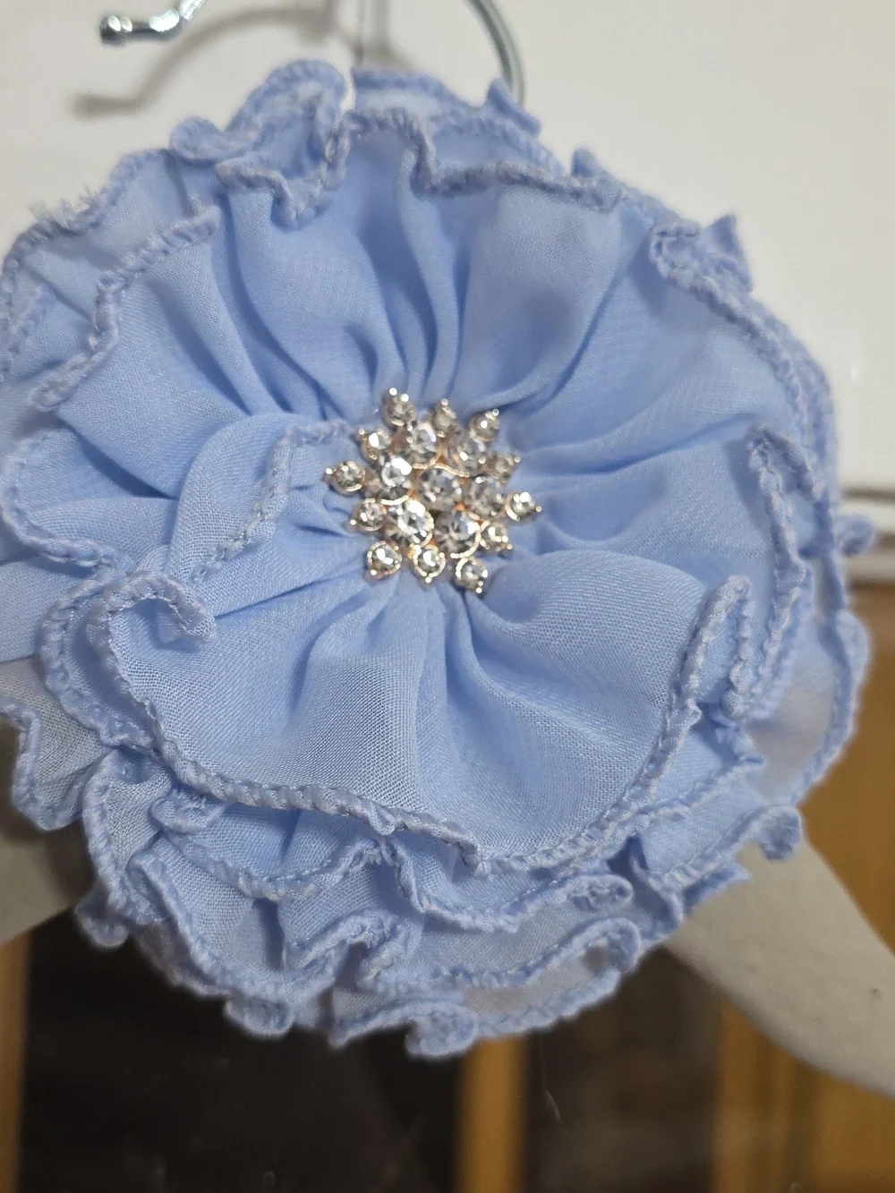 Weissman Dance Costume Girl's? Light Blue Lacy Hair Clip Blingy Bow Sz XLC GUC - Picture 6 of 13